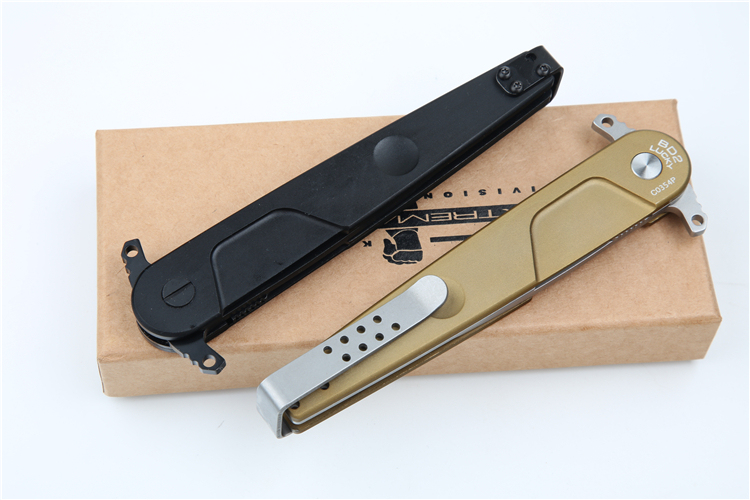 Extrema Ratio BD2 Folding Knife 3.82" Black Plain N690 Blade, Aluminum Handles, Liner Lock - EX133BD2
