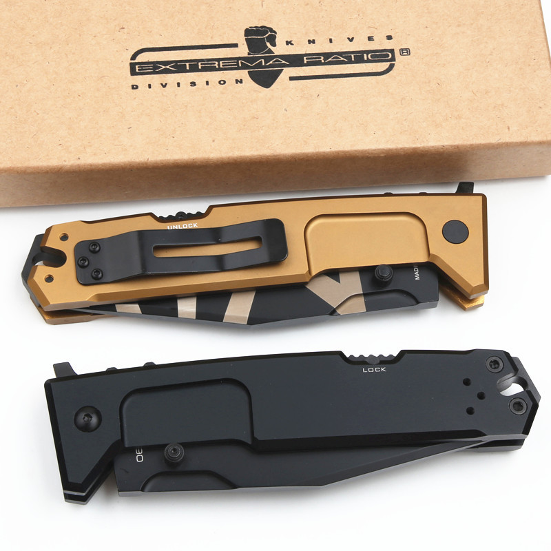 Extrema Ratio MPC Folding Knife 4.53" N690 Drop Combo Blade, Aluminum Alloy Handles