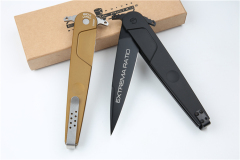 Extrema Ratio BD4 Folding Knife 4.72" Black Plain N690 Blade, Aluminum Handles, Liner Lock - EX133BD4