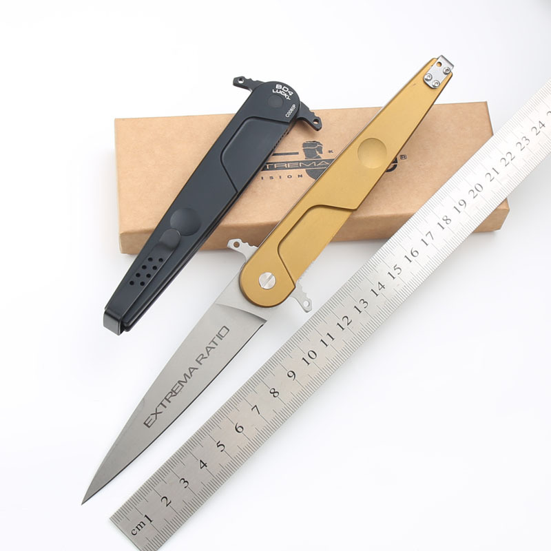 Extrema Ratio BD4 Folding Knife 4.72" Black Plain N690 Blade, Aluminum Handles, Liner Lock - EX133BD4