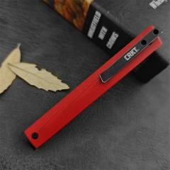CRKT 7096 Red Knives Rogers CEO Gentleman's Folding Knife 3.15" D2 Satin Plain Blade, Red G10 Handles