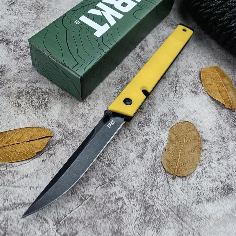 CRKT 7096 Red Knives Rogers CEO Gentleman's Folding Knife 3.15" D2 Satin Plain Blade, Red G10 Handles