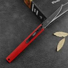 CRKT 7096 Red Knives Rogers CEO Gentleman's Folding Knife 3.15" D2 Satin Plain Blade, Red G10 Handles
