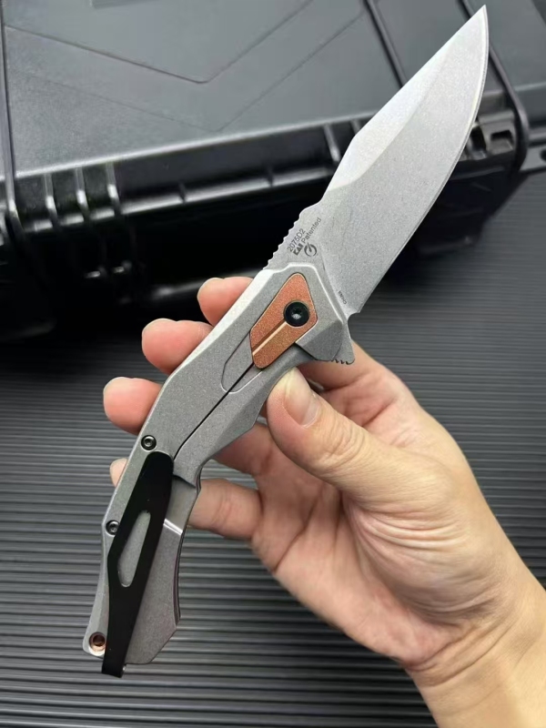 Kershaw 2075 Knife Payout Assisted Flipper Knives 3.5" Stonewashed D2 Clip Point Blade, Black G10 Handle with Stainless Steel Bolster