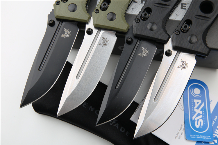 Benchmade 273FE-2 Knives MINI ADAMAS Folding Knife 3.26" CPM-MagnaCut Satin Plain Blade, G10 Handles