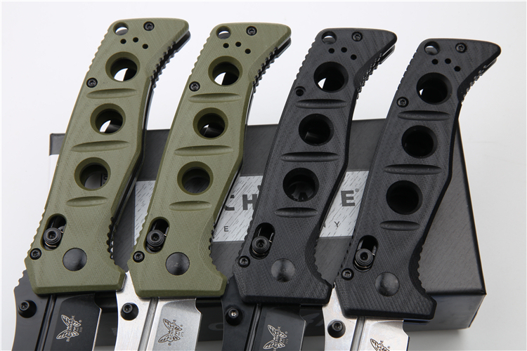 Benchmade 273FE-2 Knives MINI ADAMAS Folding Knife 3.26" CPM-MagnaCut Satin Plain Blade, G10 Handles