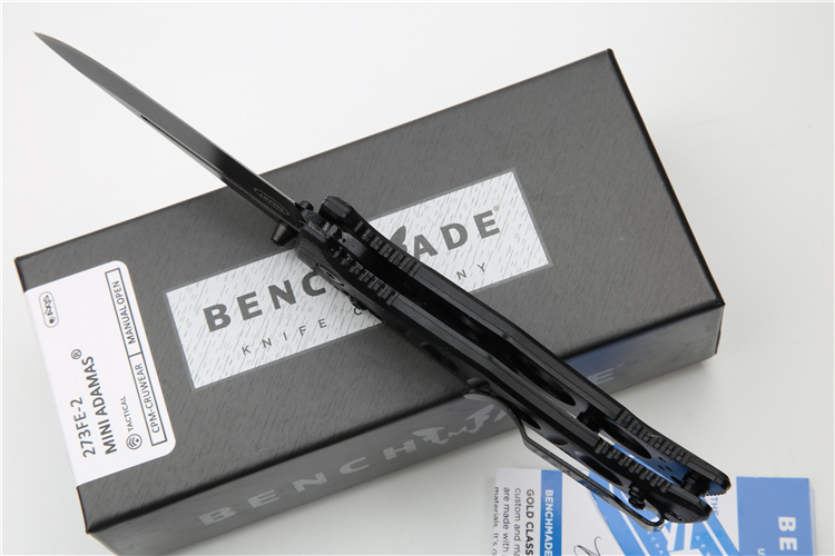 Benchmade 273FE-2 Knives MINI ADAMAS Folding Knife 3.26" CPM-MagnaCut Satin Plain Blade, G10 Handles
