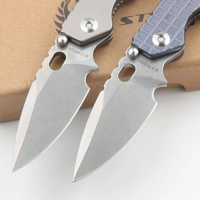 M.Strider Knives Custom PT3 Folding Knife 2.83" CPM-D2 Blade, Titanium Alloy Handles
