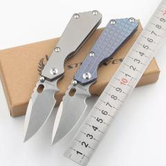 M.Strider Knives Custom PT3 Folding Knife 2.83" CPM-D2 Blade, Titanium Alloy Handles