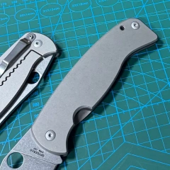 Shirogorov F95 Knives Edition Flipper Knife 3.74" M390 Point Blade, TC4 Handles
