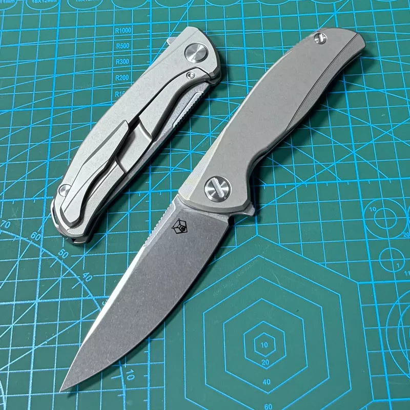 Shirogorov F95 Knives Edition Flipper Knife 3.74" M390 Point Blade, TC4 Handles