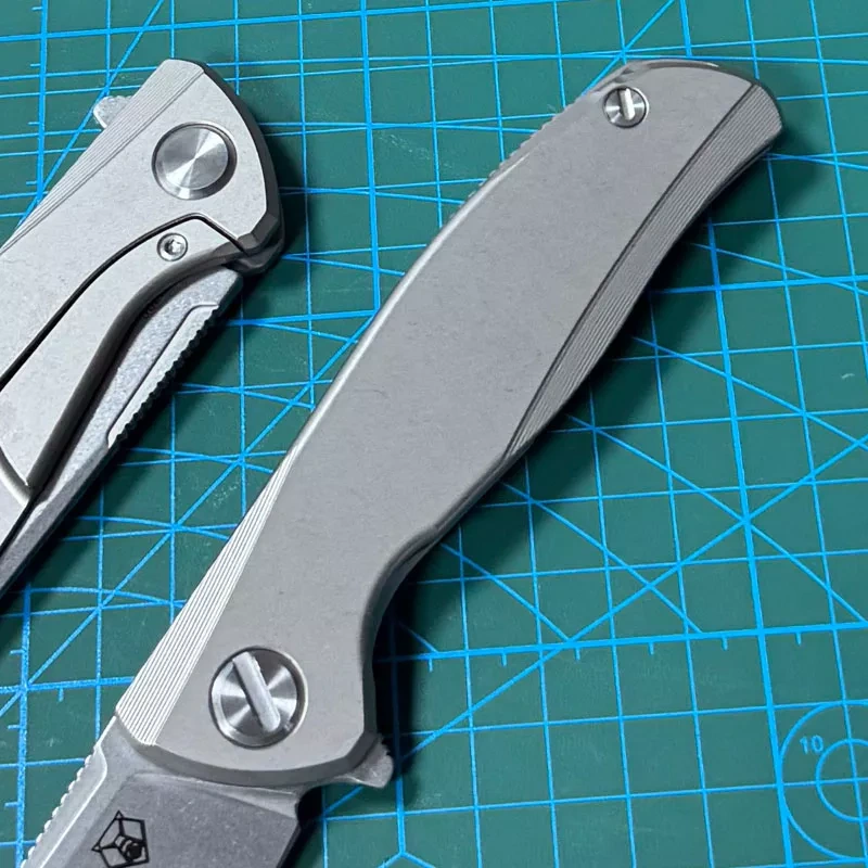 Shirogorov F95 Knives Edition Flipper Knife 3.74" M390 Point Blade, TC4 Handles