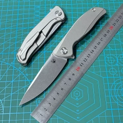 Shirogorov F95 Knives Edition Flipper Knife 3.74" M390 Point Blade, TC4 Handles