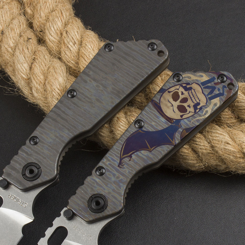M.Strider Custom SMF Tank 3Models Folding Knife 3.15" CPM-D2 Blade, T-6061 Handles