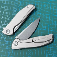 Shirogorov F95 Knives Edition Flipper Knife 3.74" M390 Point Blade, TC4 Handles