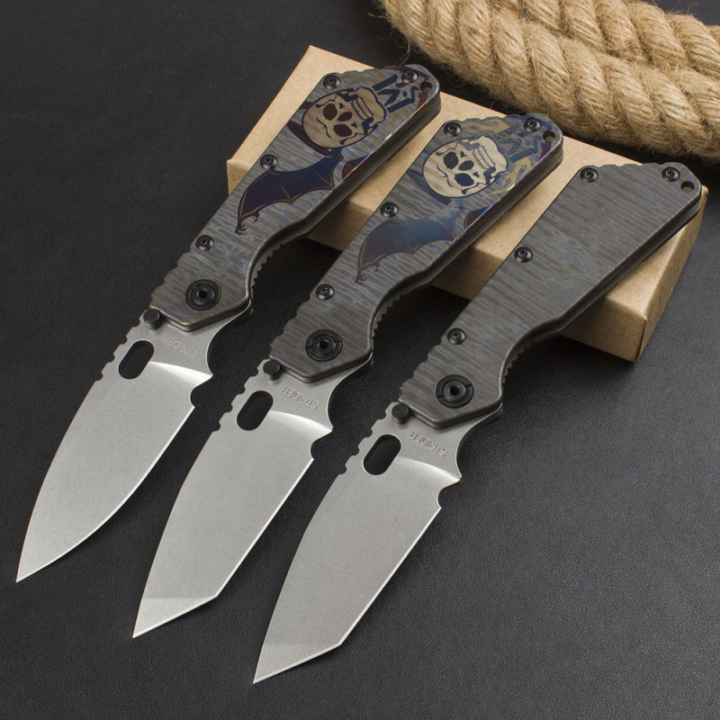 M.Strider Custom SMF Tank 3Models Folding Knife 3.15" CPM-D2 Blade, T-6061 Handles