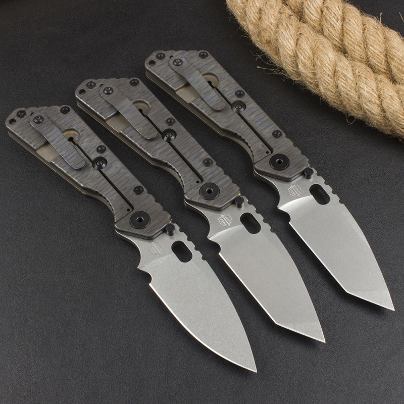 M.Strider Custom SMF Tank 3Models Folding Knife 3.15" CPM-D2 Blade, T-6061 Handles