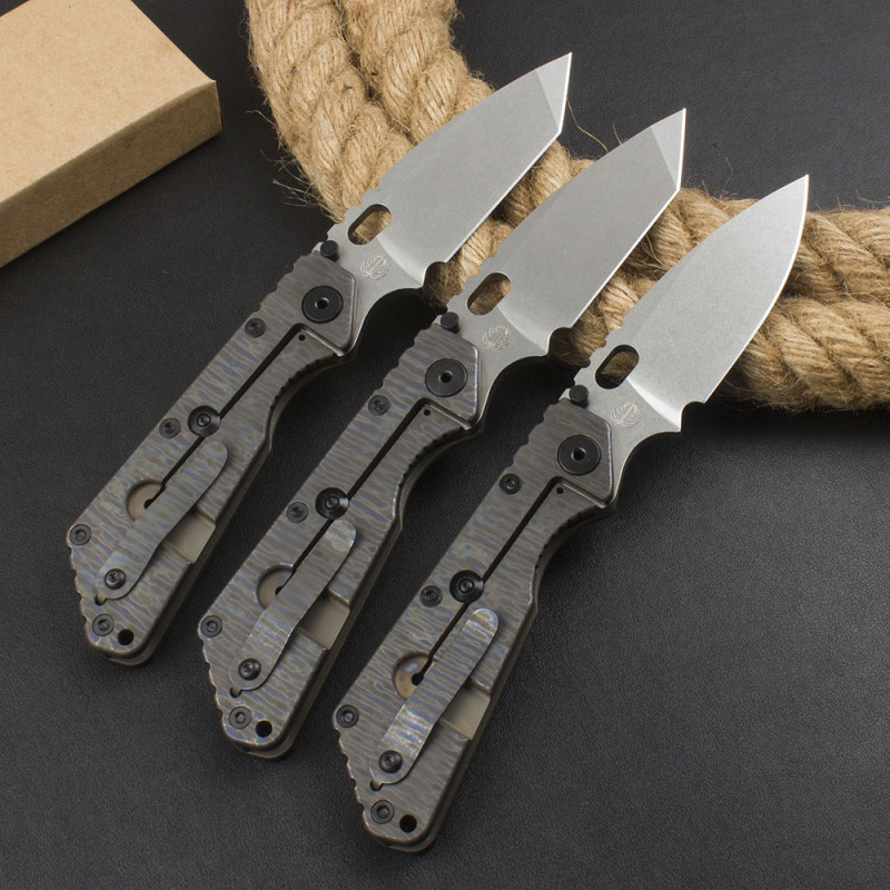 M.Strider Custom SMF Tank 3Models Folding Knife 3.15" CPM-D2 Blade, T-6061 Handles