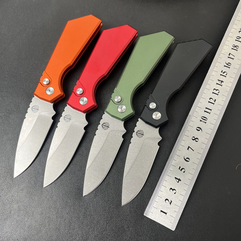 Pro-Tech Knifes Strider PT+ AUTO Folding Knife 3.03" CPM-CruWear DLC Drop Point Blade, Aluminum Handles