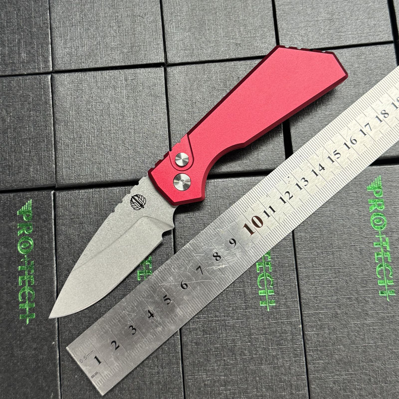 Pro-Tech Knifes Strider PT+ AUTO Folding Knife 3.03" CPM-CruWear DLC Drop Point Blade, Aluminum Handles