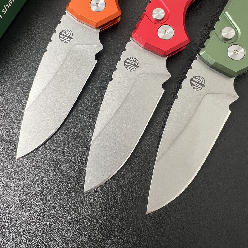 Pro-Tech Knifes Strider PT+ AUTO Folding Knife 3.03" CPM-CruWear DLC Drop Point Blade, Aluminum Handles