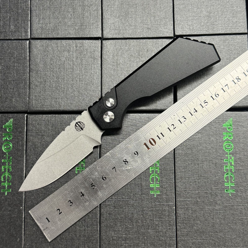 Pro-Tech Knifes Strider PT+ AUTO Folding Knife 3.03" CPM-CruWear DLC Drop Point Blade, Aluminum Handles