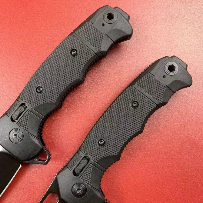 SOG SEAL XR Flipper Knifes 3.78" Black TiNi S35VN Clip Point Blade, Black GRN Handles - XR Lock