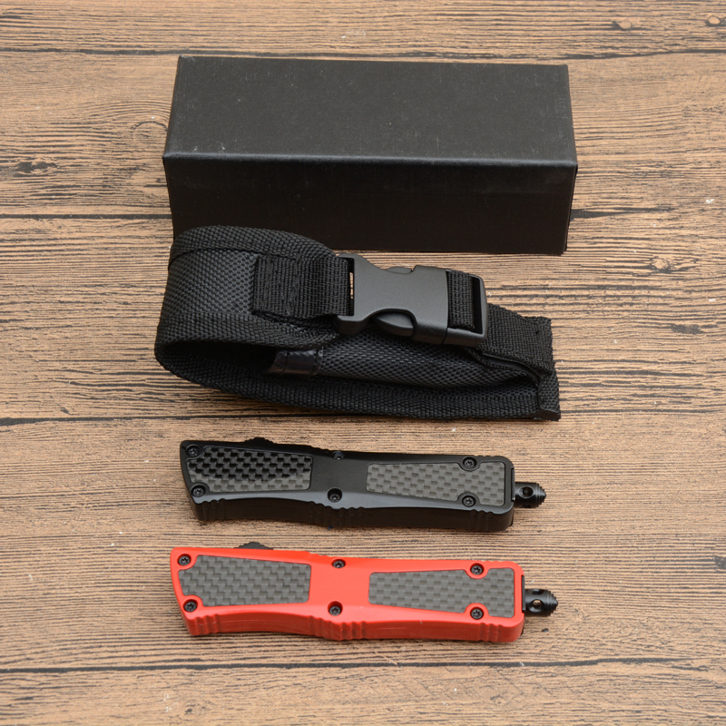 Microtech Mini Troodon Knives AUTO OTF Knife 2.76" 440 Double Edge Blade, Zinc Aluminum Alloy Handles