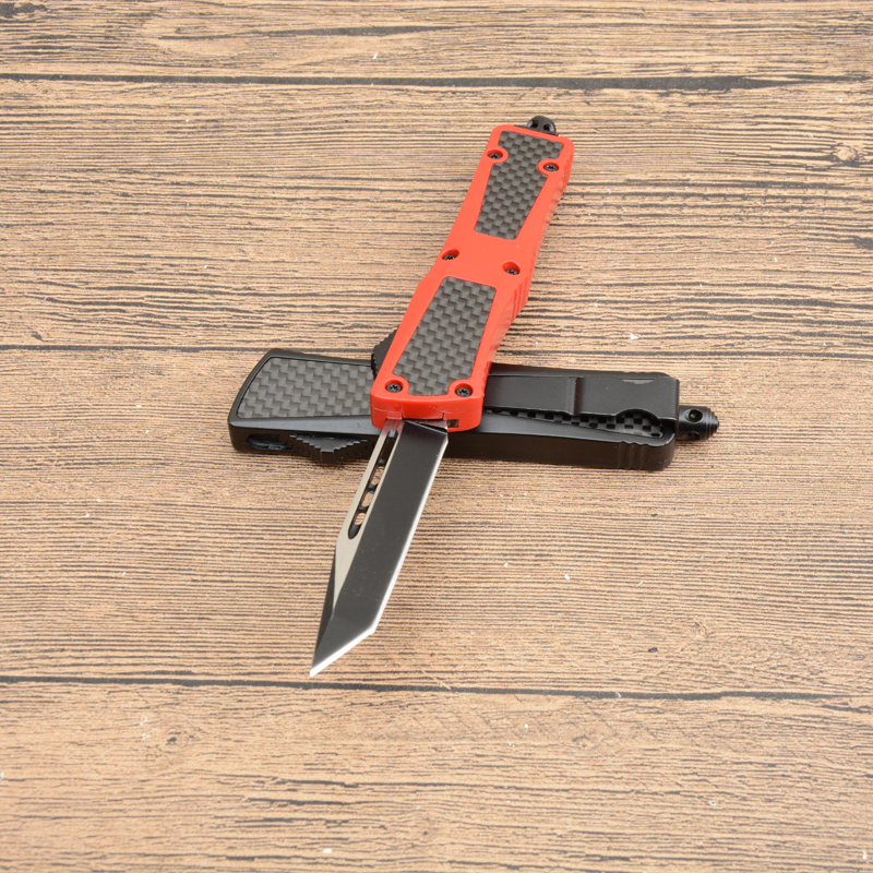 Microtech Mini Troodon Knives AUTO OTF Knife 2.76" 440 Double Edge Blade, Zinc Aluminum Alloy Handles