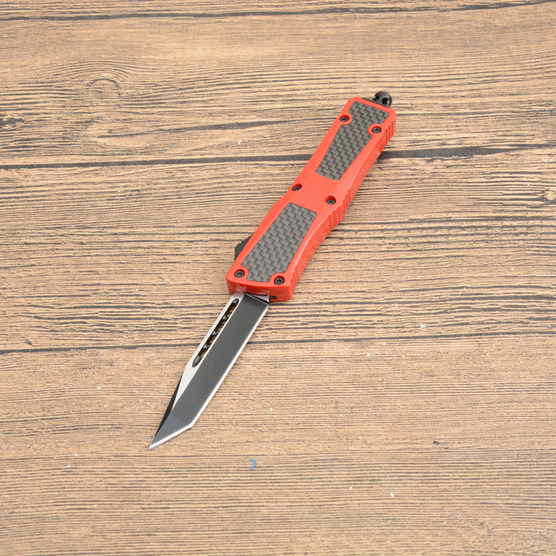 Microtech Mini Troodon Knives AUTO OTF Knife 2.76" 440 Double Edge Blade, Zinc Aluminum Alloy Handles