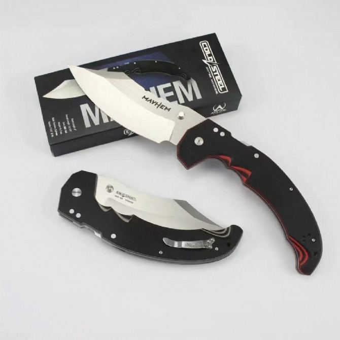Cold Steel Mayhem Knife ATLAS Lock 5.91" S35VN Folding Blade, Black/Gray G10 Handles
