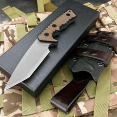 Miller Bros.BIsdes M27 Knife Fixed Blade 3.94" A8 Combo Tanto Blade, G10 Handles