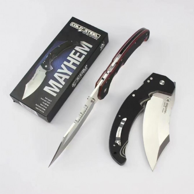 Cold Steel Mayhem Knife ATLAS Lock 5.91" S35VN Folding Blade, Black/Gray G10 Handles