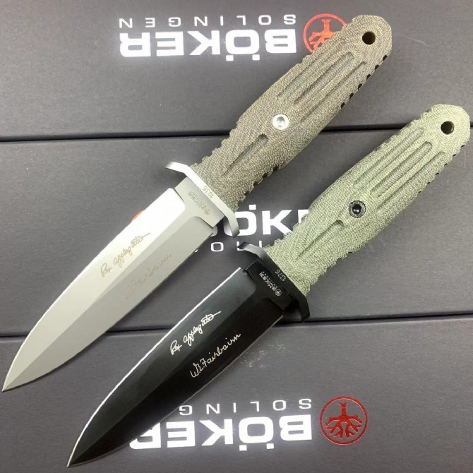 Boker Applegate-Fairbairn Knife 5.5 Premium Dagger 5-1/2" Blade with Micarta Handles