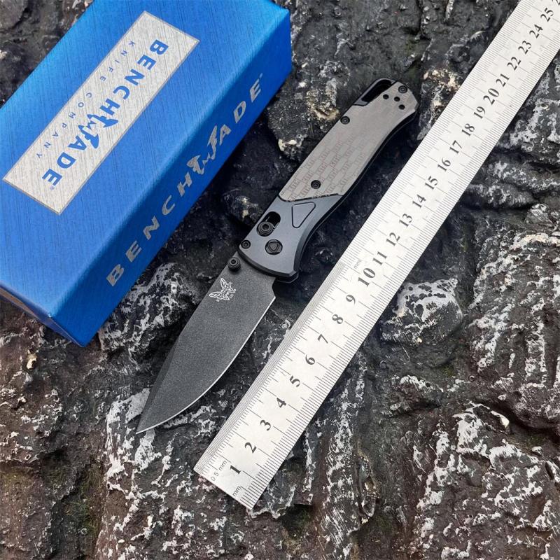 BM 535 Limited Edition Bugout AXIS Folding Knife 3.15" D2 Satin Plain Blade, Aluminum Handles