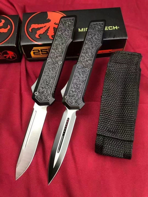 MT Angry Shark Knife OTF AUTO 3.54" D2 Plain Blade, Aluminum Alloy Handles