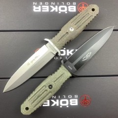 Boker Applegate-Fairbairn Knife 5.5 Premium Dagger 5-1/2" Blade with Micarta Handles