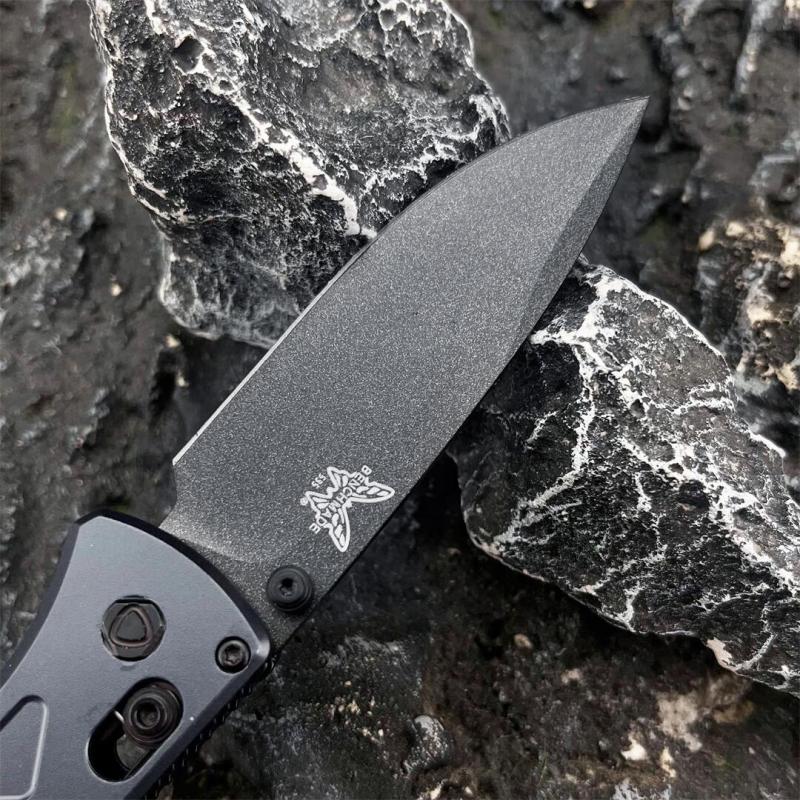 BM 535 Limited Edition Bugout AXIS Folding Knife 3.15" D2 Satin Plain Blade, Aluminum Handles