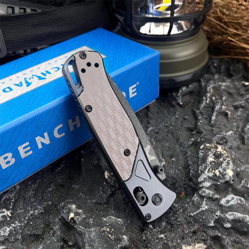 BM 535 Limited Edition Bugout AXIS Folding Knife 3.15" D2 Satin Plain Blade, Aluminum Handles