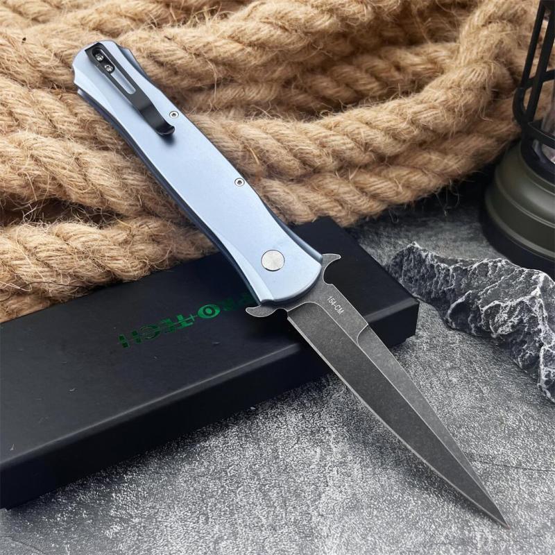 Pro-Tech 1921 Knife Godfather AUTO 3.74" D2 Plain Folding Blade, Aluminum Handles