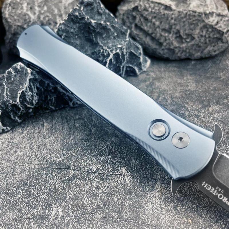 Pro-Tech 1921 Knife Godfather AUTO 3.74" D2 Plain Folding Blade, Aluminum Handles