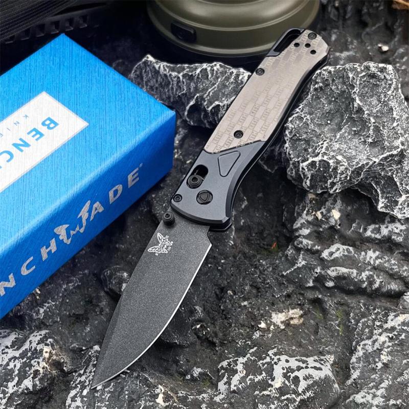 BM 535 Limited Edition Bugout AXIS Folding Knife 3.15" D2 Satin Plain Blade, Aluminum Handles