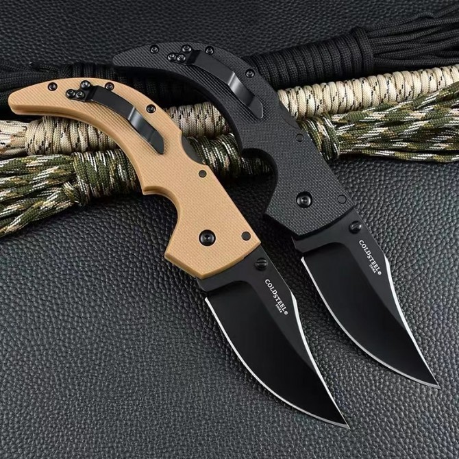 Cold Steel Spartan Knife 3.46" CTS Folding Blade, Griv-Ex Handles