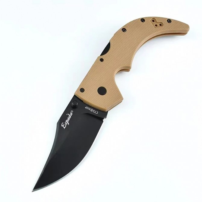 Cold Steel Spartan Knife 3.46" CTS Folding Blade, Griv-Ex Handles
