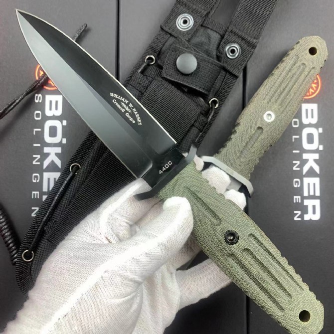 Boker Applegate-Fairbairn Knife 5.5 Premium Dagger 5-1/2" Blade with Micarta Handles