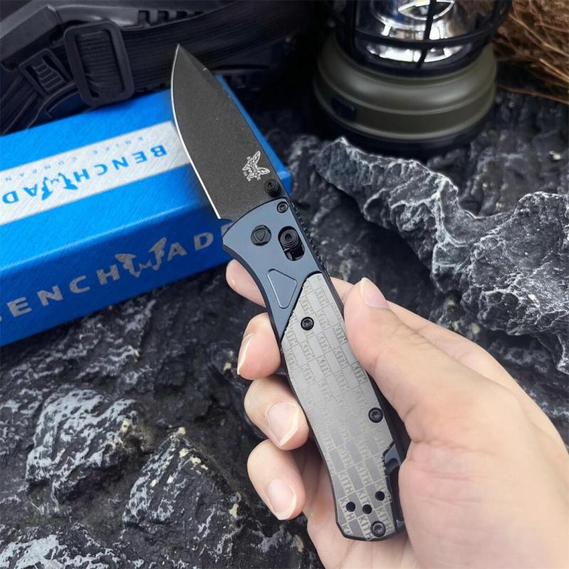 BM 535 Limited Edition Bugout AXIS Folding Knife 3.15" D2 Satin Plain Blade, Aluminum Handles