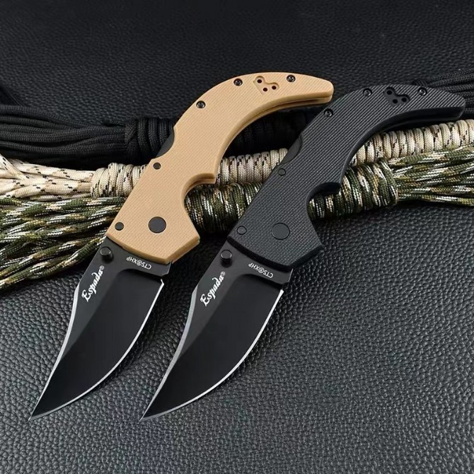 Cold Steel Spartan Knife 3.46" CTS Folding Blade, Griv-Ex Handles