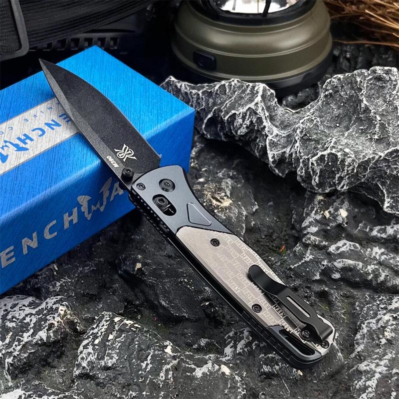 BM 535 Limited Edition Bugout AXIS Folding Knife 3.15" D2 Satin Plain Blade, Aluminum Handles