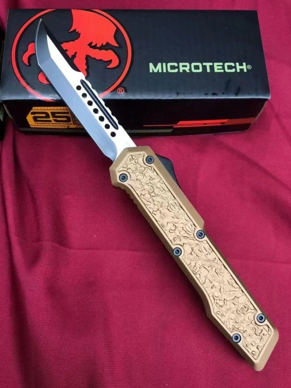 MT Angry Shark Knife OTF AUTO 3.54" D2 Plain Blade, Aluminum Alloy Handles