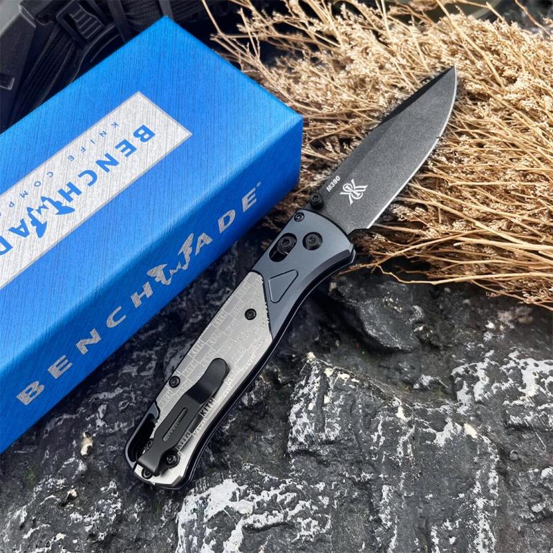 BM 535 Limited Edition Bugout AXIS Folding Knife 3.15" D2 Satin Plain Blade, Aluminum Handles